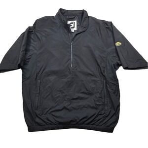 FootJoy DryJoys Tour Golf Jacket Mensn Large Black Short Sleeve Iowa Hawkeyes